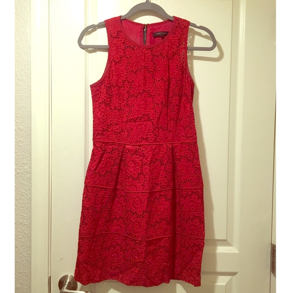 Nanette Lepore Red Eyelet Lace Dress